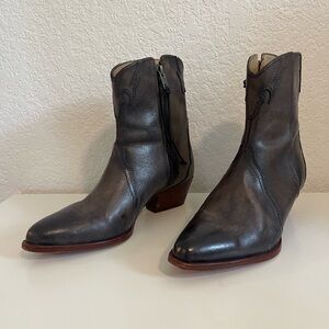 Free People Dark Brown Leather Cowboy Boot